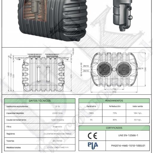 Pack Integral DEPURLINE 2000 litros - 8 habitantes [2]