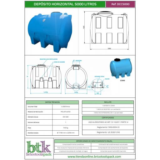 Depósito para agua de 2000 a 5000 litros tipo cisterna  [3]