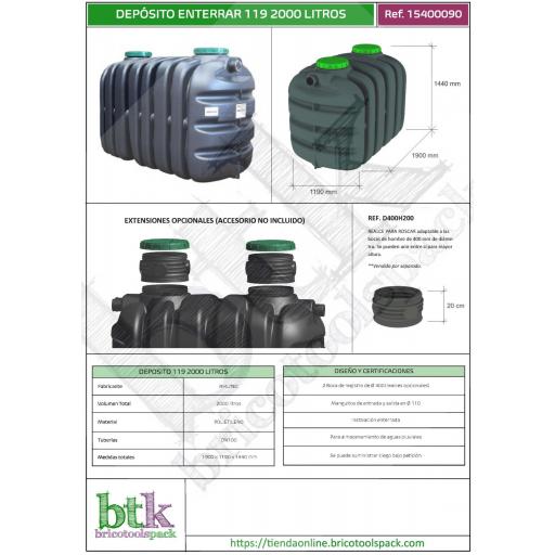 Depósito para enterrar de 2000 litros AT 119 - Rikutec [2]