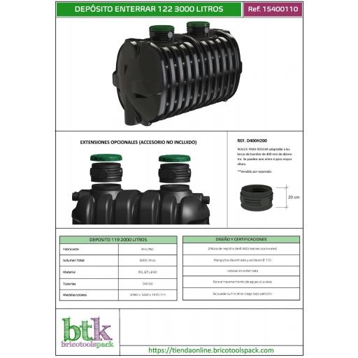 Depósito para enterrar de 3000 litros AT 122 - Rikutec [1]