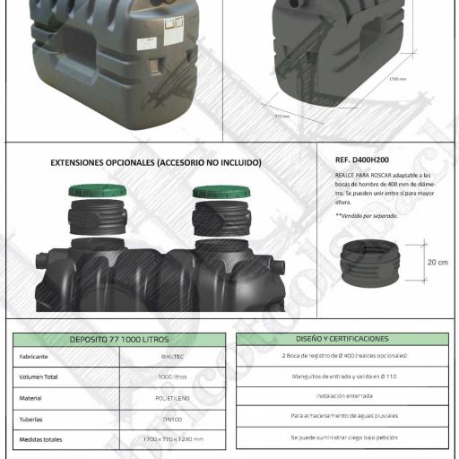 Depósito para enterrar de 1000 litros AT 77 - Rikutec [2]