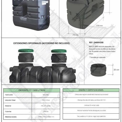 Depósito para enterrar de 1500 litros AT 77 - Rikutec [2]