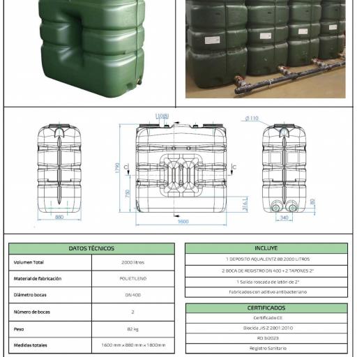 Depósito rectangular agua potable 2000 litros [1]