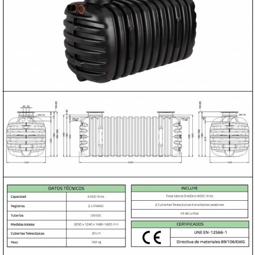 Fosa séptica Básica de 4000 litros homologada con marcado CE [1]