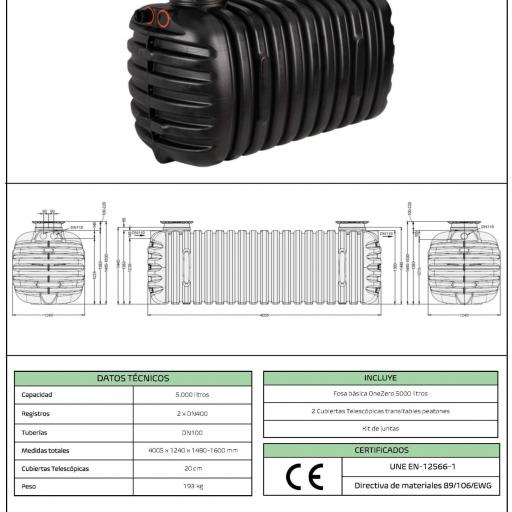 Fosa séptica Básica de 5000 litros homologada con marcado CE [2]