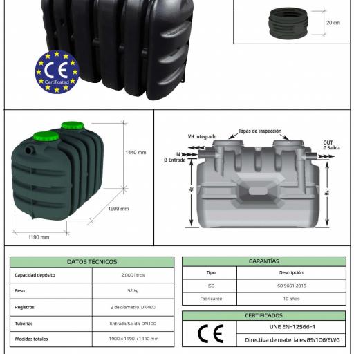 Fosa séptica básica 2000 litros homologada con marcado CE [2]