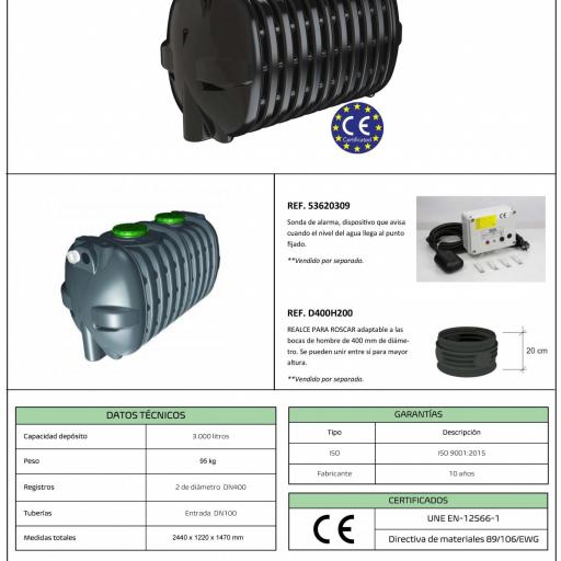 Fosa séptica ESTANCA 3000 litros homologada marcado CE [2]