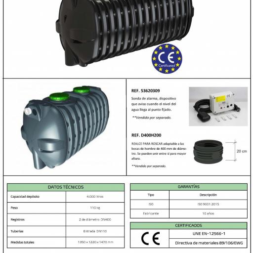Fosa séptica ESTANCA 4000 litros homologada marcado CE [2]
