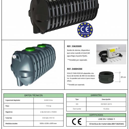 Fosa séptica ESTANCA 4000 litros homologada marcado CE [2]