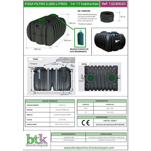 Fosa Séptica con filtro 5000 litros homologada con marcado CE [3]