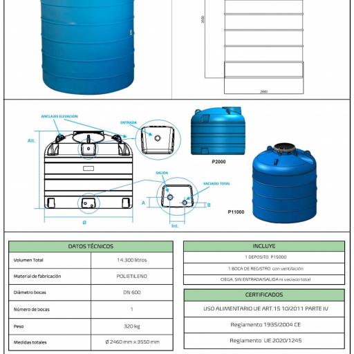 Depósito de 15.000 litros vertical polietileno agua potable  [1]