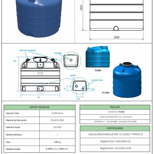 Depósito de 5000 litros vertical polietileno agua potable [2]