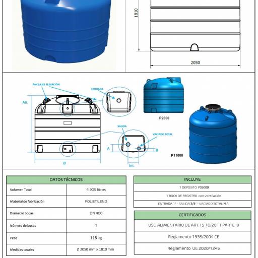 Depósito de 5000 litros vertical polietileno agua potable [2]