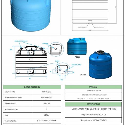 Depósito de 7500 litros vertical polietileno agua potable  [1]