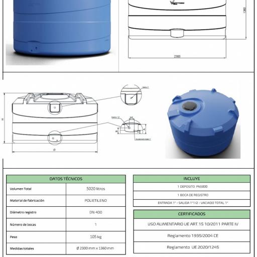 Depósito de 5000 litros vertical polietileno agua potable [3]