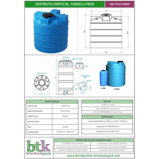 Depósito de 10.000 litros vertical polietileno agua potable  [1]