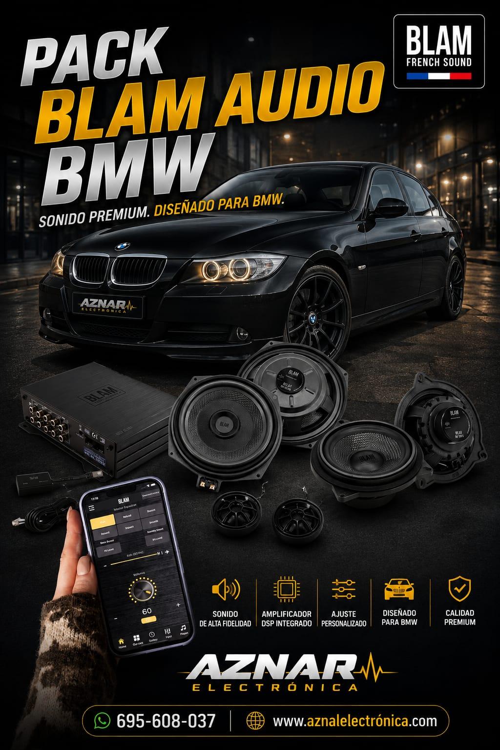 Sistema Blam Audio para Bmw Basica, con instalacion incl.