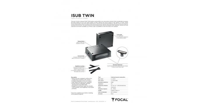 Focal ISUB TWIN para bajo asiento  ( no incluye ampli) [1]