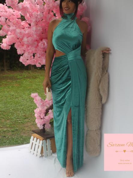 Vestido Agnes Terciopelo Turquesa [3]