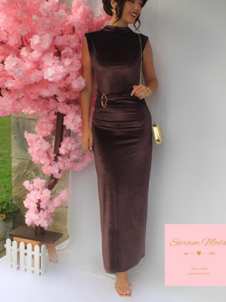 Vestido Dam Terciopelo Marrón [1]