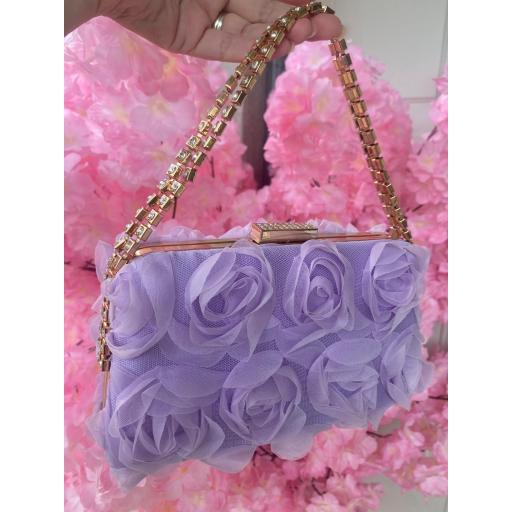 Bolso Floral Brillo Lila [1]