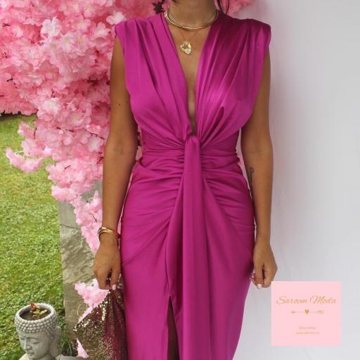 Vestido Damia Fucsia Satinado [3]