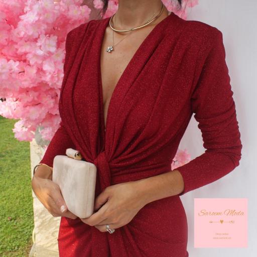 Vestido Damia Glitter Vino [1]
