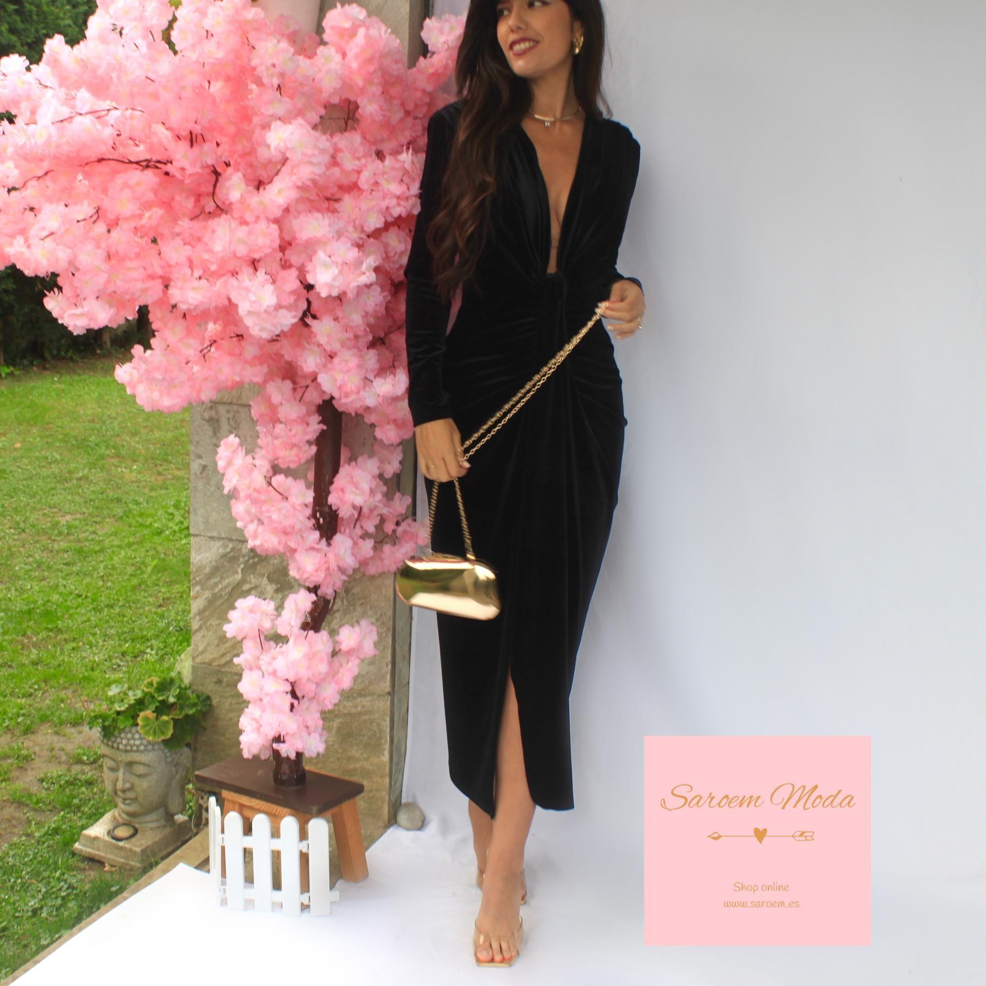 Vestido Damia Terciopelo Negro