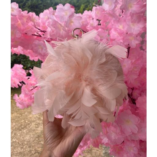 Bolso Redondo Plumas Rosa [1]