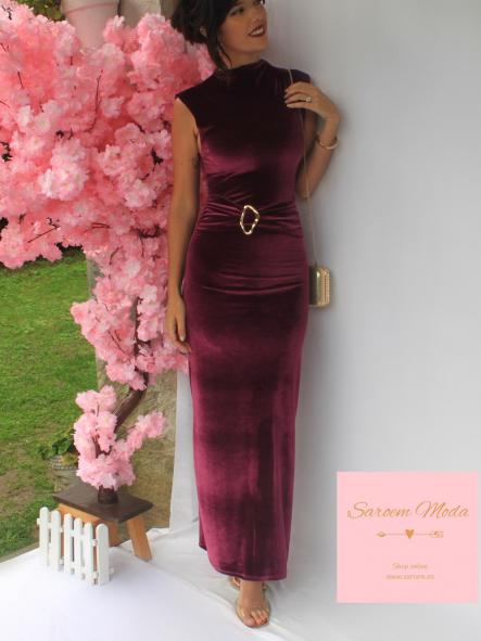Vestido Dam Terciopelo Burdeos [1]