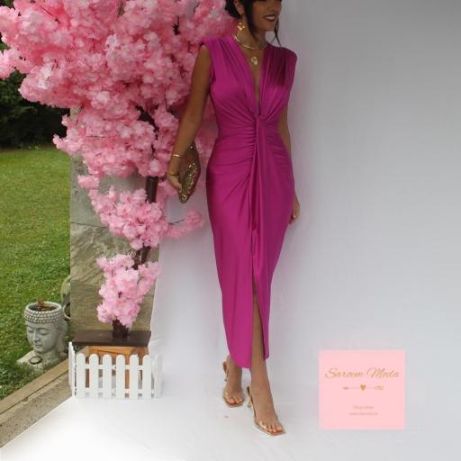 Vestido Damia Fucsia Satinado [2]
