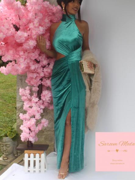 Vestido Agnes Terciopelo Turquesa [4]