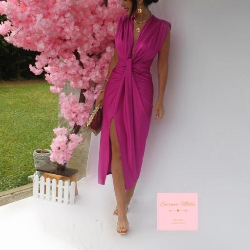 Vestido Damia Fucsia Satinado [1]