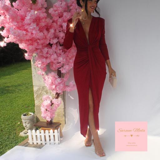 Vestido Damia Glitter Vino [0]