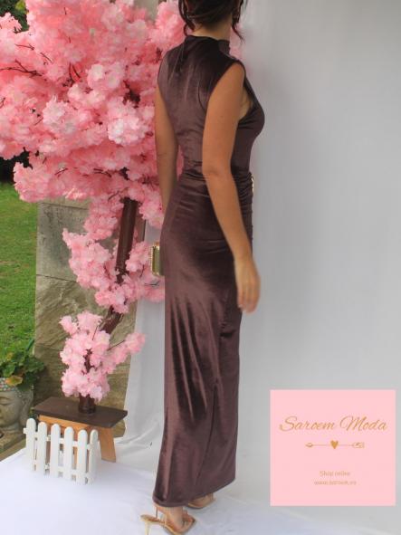 Vestido Dam Terciopelo Marrón [4]