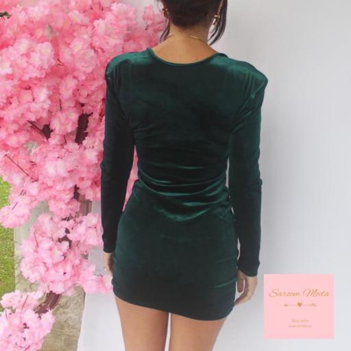 Vestido Kei Verde Terciopelo [4]