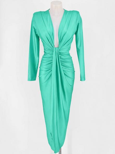Vestido Damia Turquesa Manga Larga  [3]