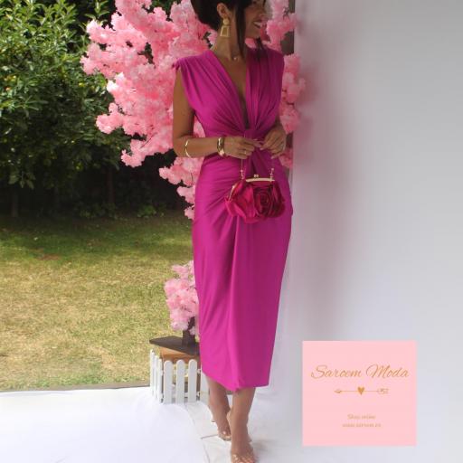 Vestido Damia Fucsia Satinado