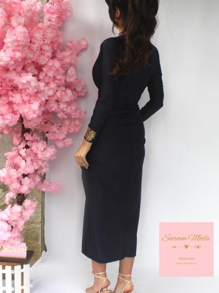 Vestido Damia Azul Marino Manga Larga  [4]