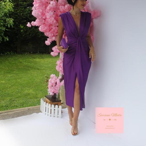 Vestido Damia Morado Satinado