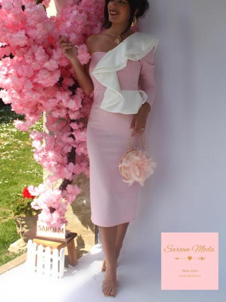 Vestido Bianco Rosa [0]