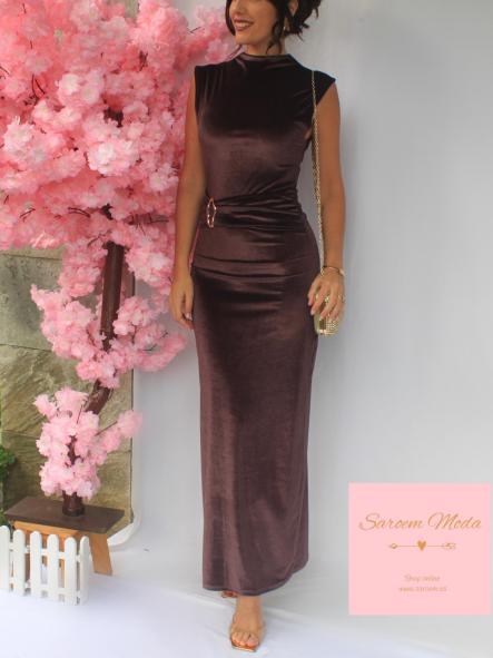 Vestido Dam Terciopelo Marrón