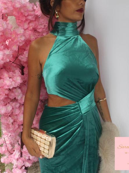 Vestido Agnes Terciopelo Turquesa [3]