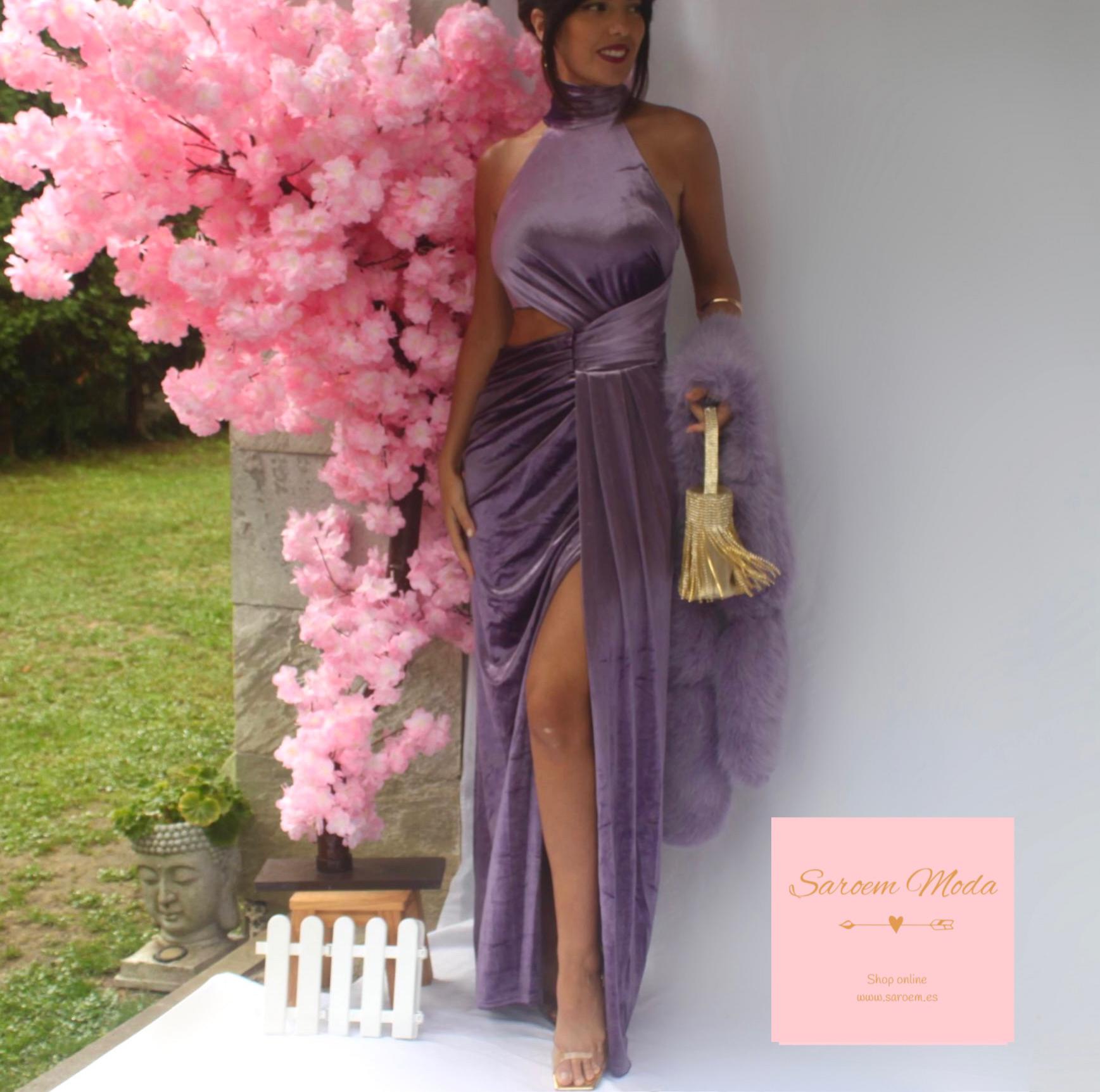 Vestido Agnes Terciopelo Lila