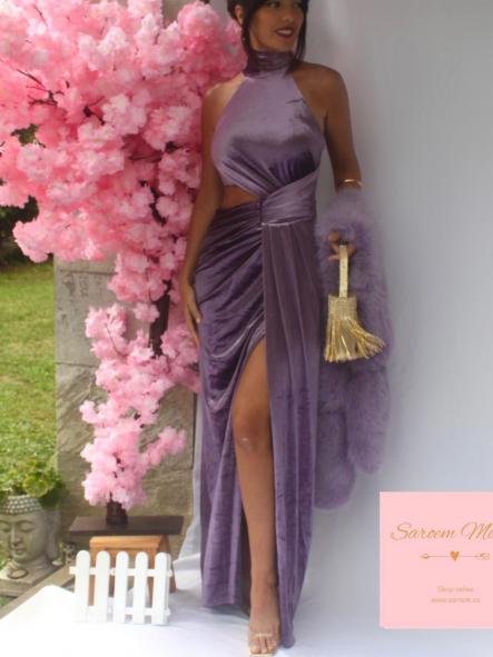 Vestido Agnes Terciopelo Lila