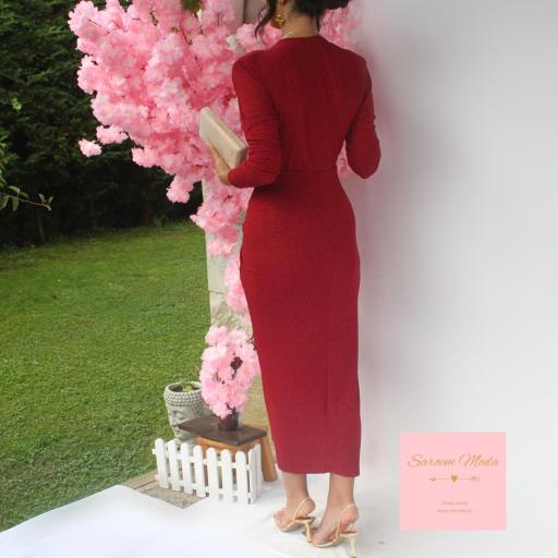 Vestido Damia Glitter Vino [2]