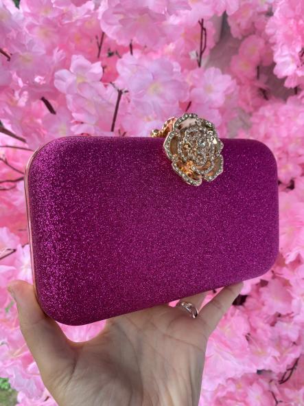 Bolso Fiesta Glitter Flor Fucsia [1]