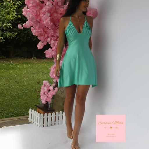 Mini Vestido Tiffany Turquesa