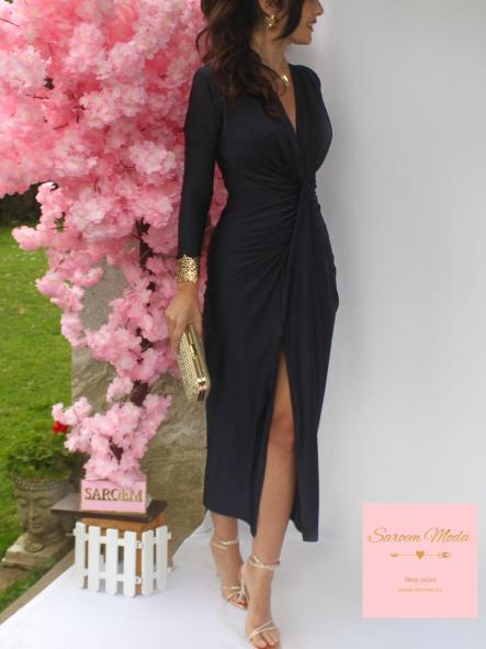 Vestido Damia Azul Marino Manga Larga  [1]