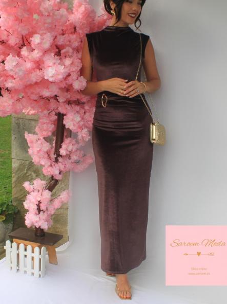 Vestido Dam Terciopelo Marrón [2]